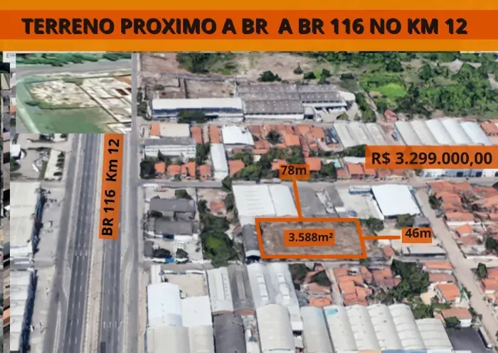 Terreno no KM 12 da BR 116 - 3.588m²