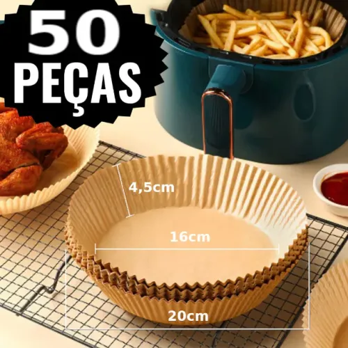 Forro de papel descartável antiaderente para air fryer