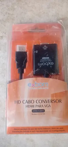 Cabo conversor de video hdmi/vga femea com audio