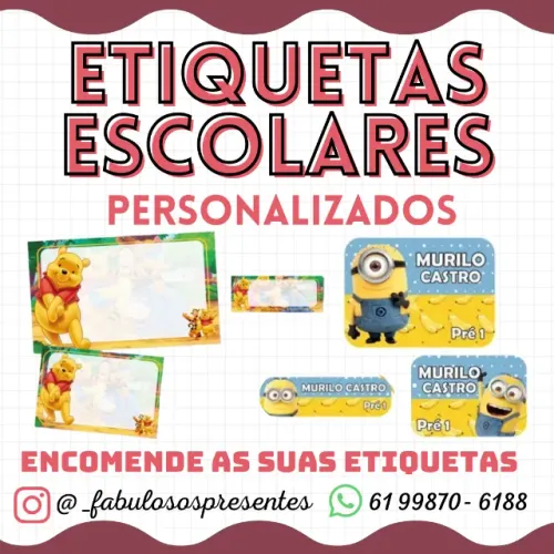 Etiquetas personalizadas escolares