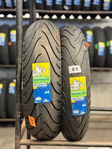 Par de Pneu Michelin Pilot Street Radial 160/60-17 e 120/70-17 NC750 CB500/XJ6/Versys/T310
