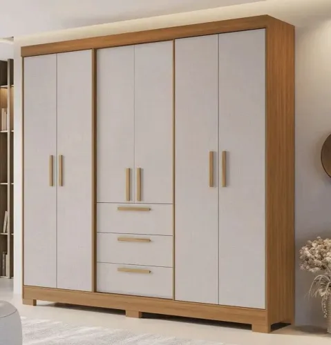 Guarda-Roupas 6 Portas com 3 Gavetas