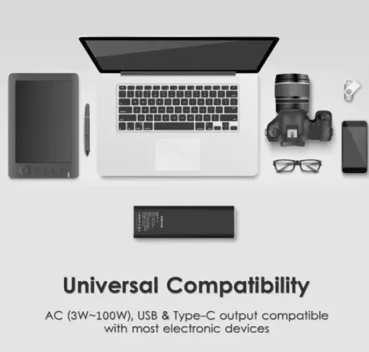 Power Bank Carregador portátil para laptop cmada CA de 100 W bateria de 31200 mAh.
