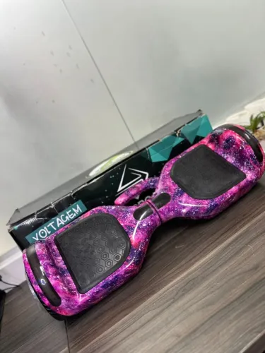 Skate Elétrico Hoverboard Led Bluetooth Galáxia Rosa