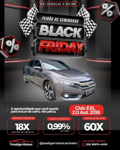 Honda Civic Sedan EXL 2.0 Flex 16V Aut.4p 2018