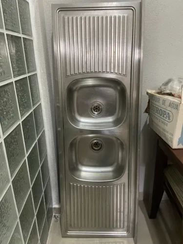 Cuba dupla de sobrepor inox cozinha por R$ 450,00