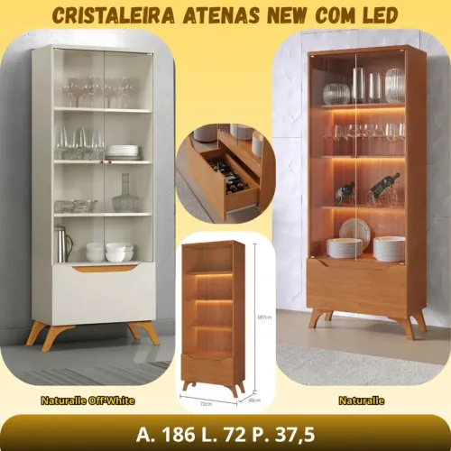 Cristaleira Arenas com led