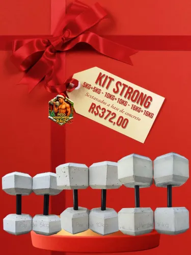 Halteres Kit Strong - 3 Pares (5+5/10+10 e16+16kg) retirada Rua Pedro Afonso 310 SA