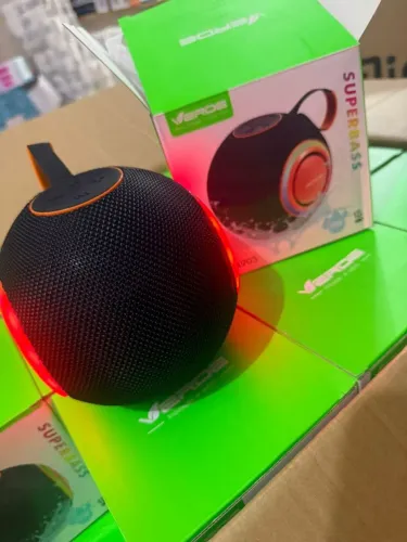 Caixinha de som Bluetooth Verde superbass led duplo