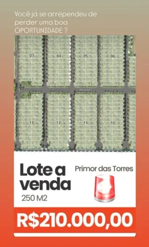 Terreno condomínio primor das torres 250mts