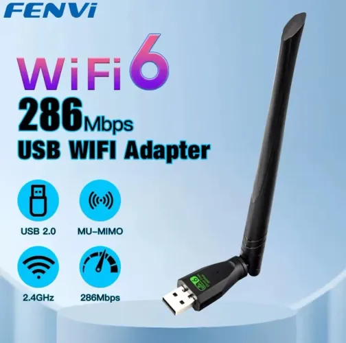 Adaptador USB WiFi 6 286Mbps FENVI