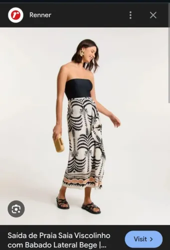 DESAPEGO NOVO RENNER - SAIDA DE PRAIA SAIA VISCOLINHO COM BABADO LATERAL