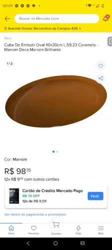 Cuba de embutir oval Celite.