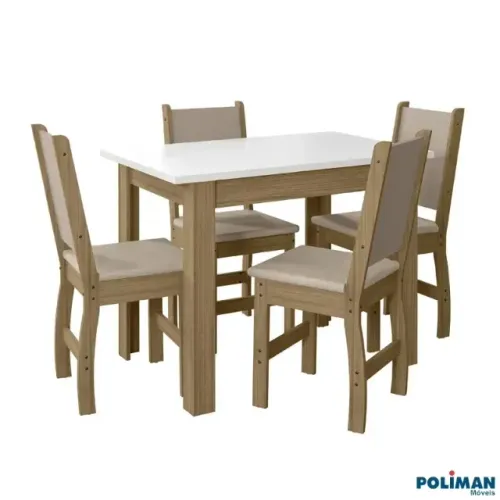 !!! FRETE GRATIS !!! Mesa de Jantar Bellagio 108x68 com 4 Cadeiras Poliman