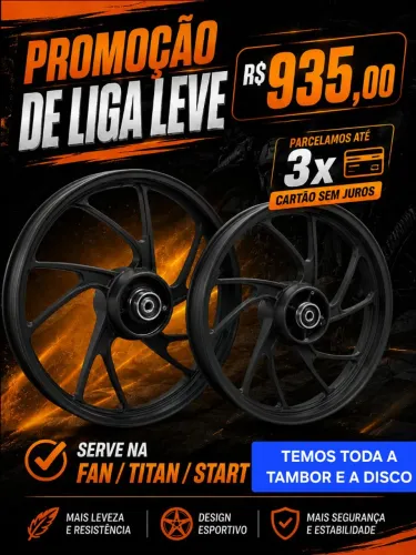 LIGA LEVE NA PROMOÇÃO.FAN/BROS/BIZ/XRE190/POP/TITAN/START