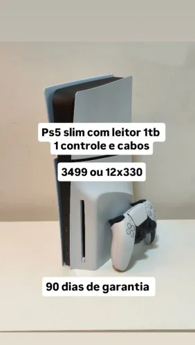 Ps5 Slim com leitor 1tb 90 dias de garantia 