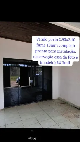 Porta 4 folhas fumê 10mm completa