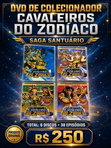 Cavaleiros do zodíaco dvd original saga santuario 6 discos 38 episódios