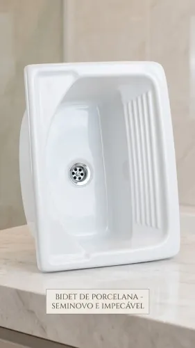 Tanque de Louça Celite Suspenso Pequeno (Branco) - Perfeito Estado
