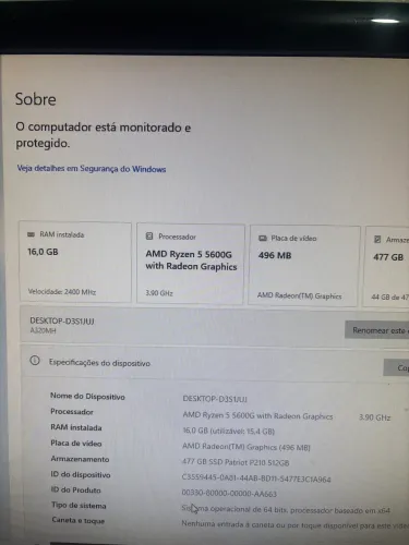 Vendo processador ryzen 5 5600g