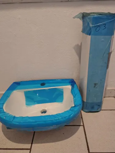 Lavatório com Coluna Suspensa Sabatini Branco 42x53x44cm Icasa