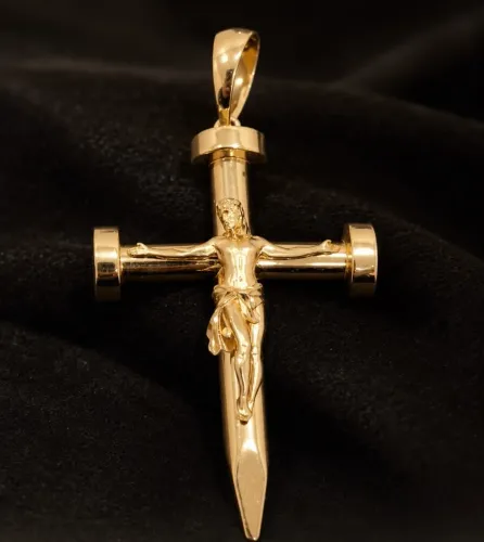 Crucifixo Prego em Ouro 18k 750