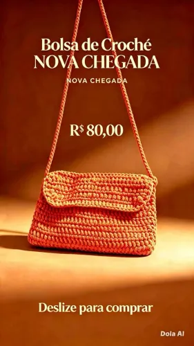 Bolsa Feminina Crochê Fio Náutico - Alta Qualidade e Durável
