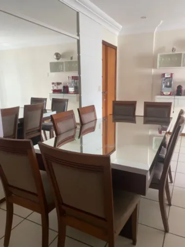 Mesa espelhada de luxo - 5 cadeiras