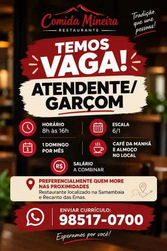 Atendente / garçom