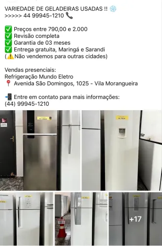 Geladeira USADA - Entregamos - solicite fotos dos modelos disponíveis 