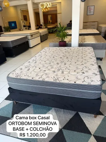 Cama Box Casal ORTOBOM SEMINOVO - ENTREGO