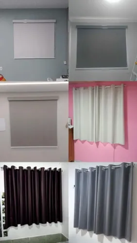 Cortinas Blackout vinil  persianas em tecido blackout 100% veda luz 