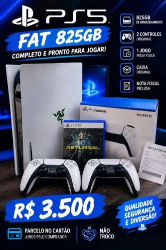 Playstation 5 Fat 825GB 2 Controles 1 Jogo