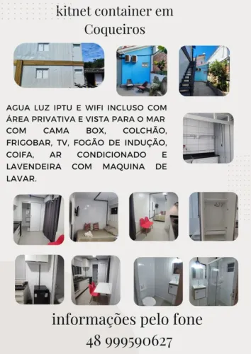 LOCAÇÃO DE KITNET CONTAINER MOBILIADA EM COQUEIROS FLORIANOPOLIS - 