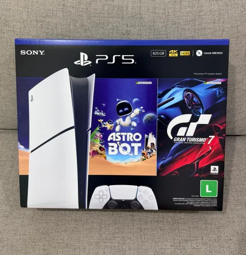 PlayStation 5 slim mídia digital Dois jogos Astro Bot+Gran Turismo 7