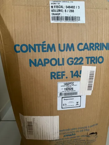 Carrinho e bebê conforto 3 em 1 Galzerano NOVO