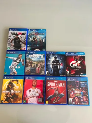 Lote 10 Jogos PS4 - Spider-Man, God of War, MK11, Far Cry 5 e Mais