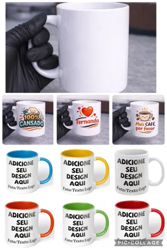 Caneca Personalizada com Foto, Nome ou Logo | Várias Cores