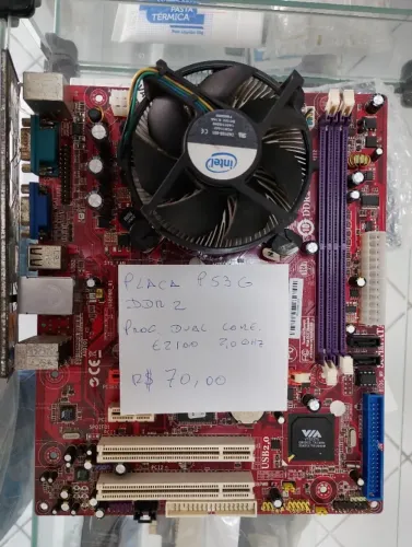 Placa mãe soq 775, ddr2, usadas, acompanha processador