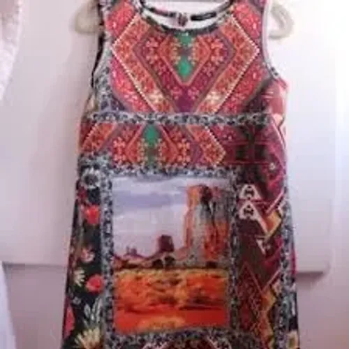 Vestido com Estampa Quadros Cavalera - Tamanho 8 Anos