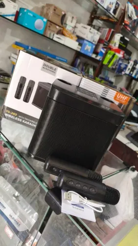 Caixa de com karaokê bluetooth ys-203 com microfones