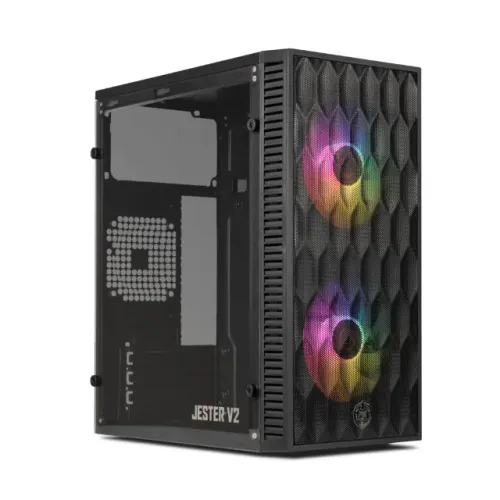 Gabinete Gamer TGT Jester V2 Rainbow Mini Tower com 2 Fans - Novo 10068