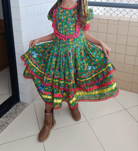Vestido junino infantil 7 ou 8 anos