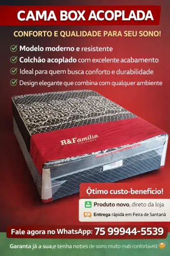 Cama box direto de fábrica. Até 10x sem juros no cartão, por tempo limitado