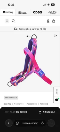 NOVA!!! SEM USO!! LACRADA!! Coleira Anti-Puxão da Zee Dog - R$100,00