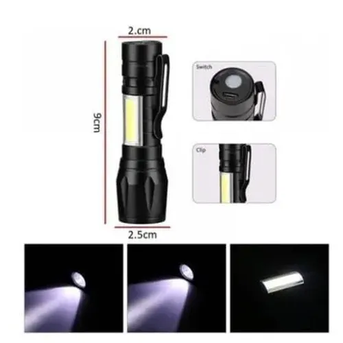Promoção Mini Lanterna Multifuncional LED Zoom Recarregável