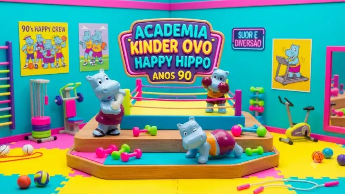 3 exemplares da coleção Happy Hippo Kinder Ovo anos 90 - Excelente estado!