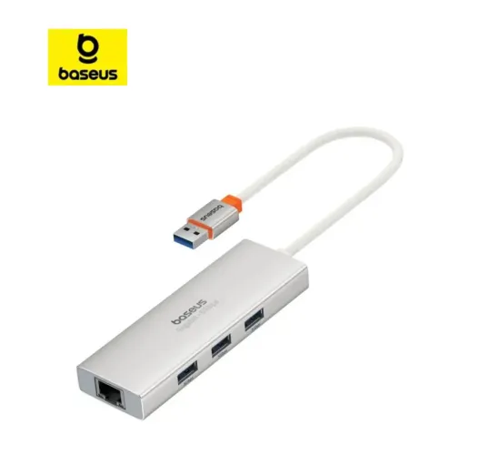 Hub adaptador Baseus Portal Joy Series 4 Em 1 Usb3.0x3+RJ45x1 