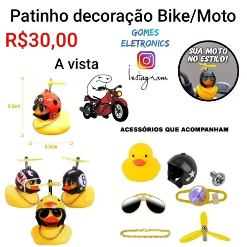 Patinho de borracha brinquedo enfeite p moto R$30,00 loja fisica