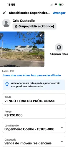 TERRENO DE ESQUINA - 395m2 UNASP EC